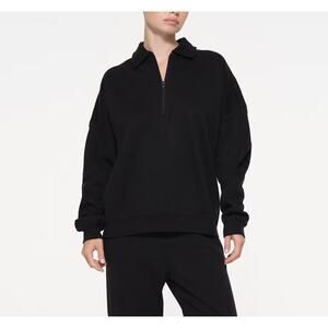 SKIMS Cotton Fleece Oversized Quarter Zip Pullover - XS